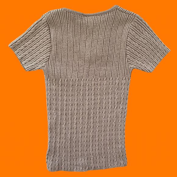 90's vintage short sleeve v neck bodycon top MEDIUM *deadstock* ~runs small~ - Picture 4 of 7